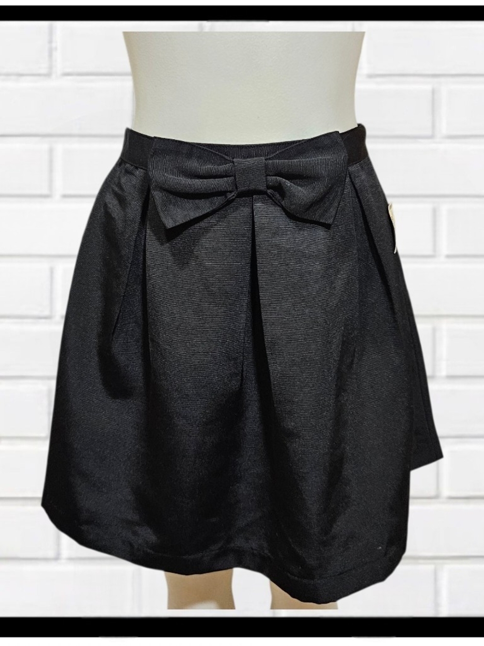 BETHANY MOTA Black Bow-Front Skater Skirt Sz X NWT